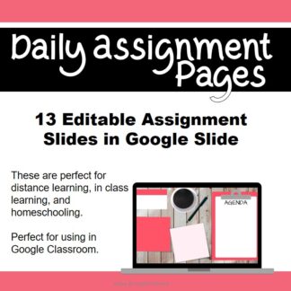 Daily Assignment Pages for Google Classroom & Slides