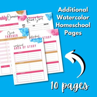 Additional Watercolor Homeschool Planner Pages