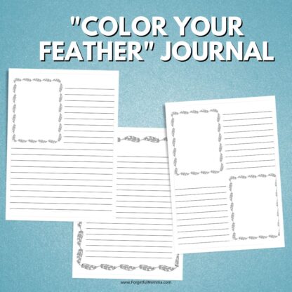 sample pages of color your feather journal